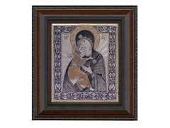 Серебряная икона «Владимирская» в рамке